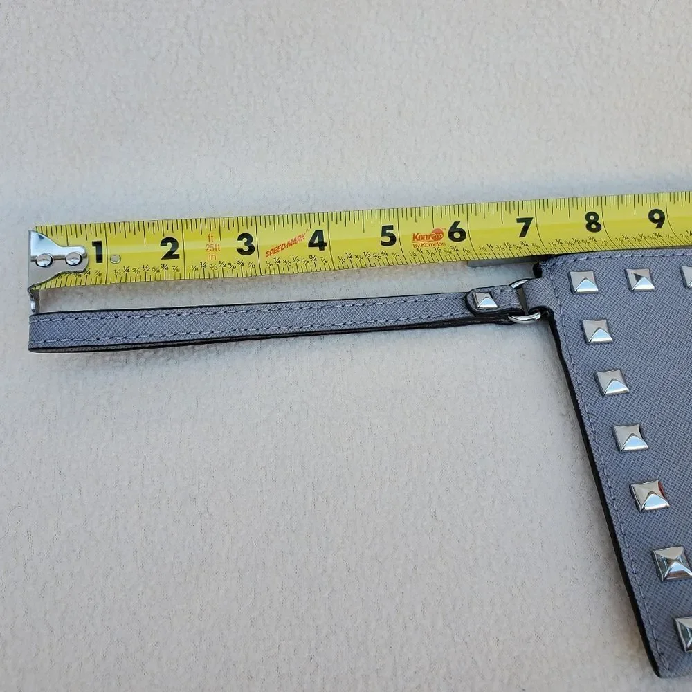 Michael Kors Gray Silver Studded Wristlet Clutch